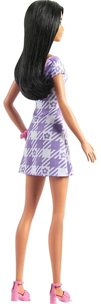 Játékbaba Barbie Modell - Lila kockás ruha ...