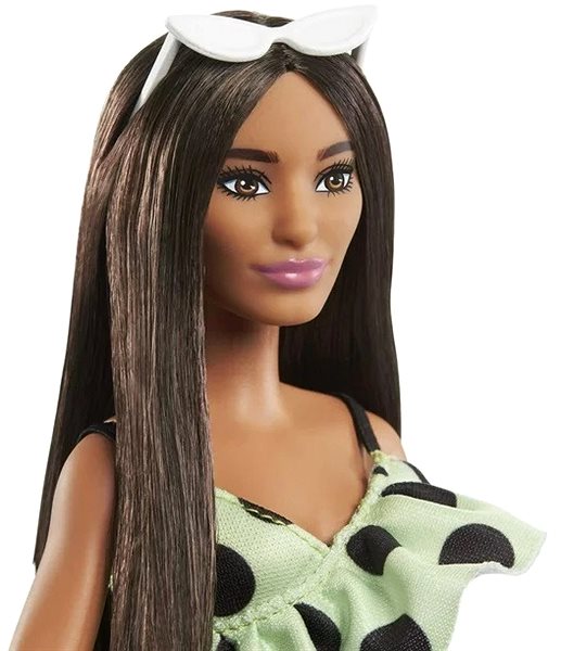 Puppe Barbie Modell - Limettenfarbenes Kleid mit Tupfen ...