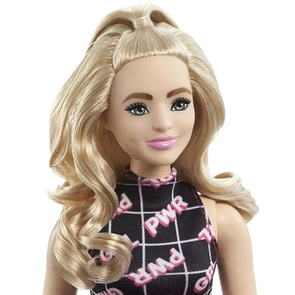 Puppe Barbie Modell - Schwarzes und blaues Kleid mit Gürteltasche ...