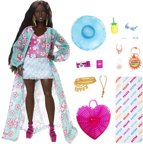 Bábika Barbie Extra – V plážovom oblečení ...
