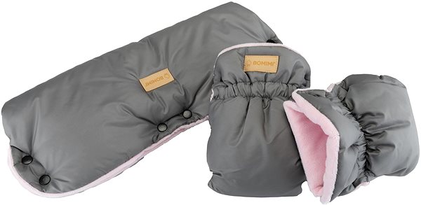Rukavice na kočík Bomimi Flaf Premium rukavice silver / pink ...