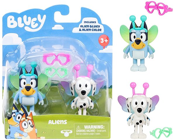 Bluey figures Double pack of Bluey and Chloe spaceships.