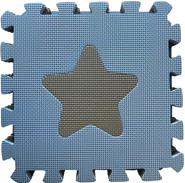 Penové puzzle BabyDan Hracia podložka Blue s geometrickými tvarmi ...