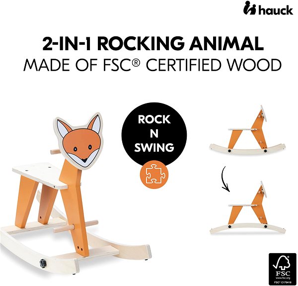 Houpadlo Hauck Houpací zvířátko Rock N Swing 2v1, fox ...