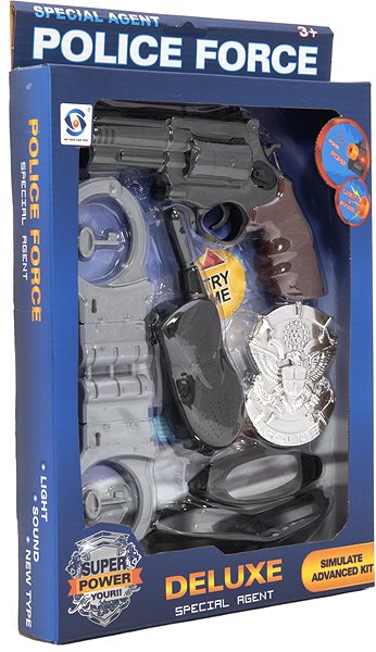 Detská pištoľ Teddies Policajná súprava pištoľ 19 cm ...