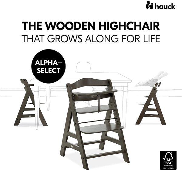 Stolička na kŕmenie Hauck Alpha+ Select Charcoal ...