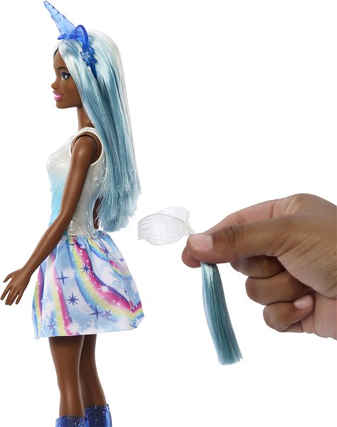 Játékbaba Barbie Mesebeli egyszarvú - kék ...