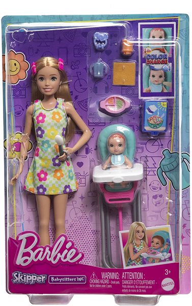 Bábika Barbie Opatrovateľka herná sada – Bábika v kvetinových šatách ...