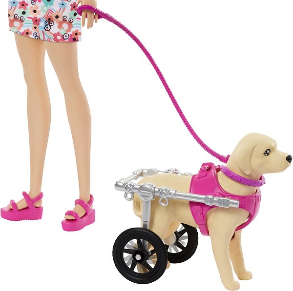 Bábika Barbie Bábika a psík s invalidným vozíčkom ...