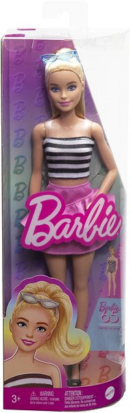 Bábika Barbie Modelka – Ružová sukňa a pruhovaný top ...