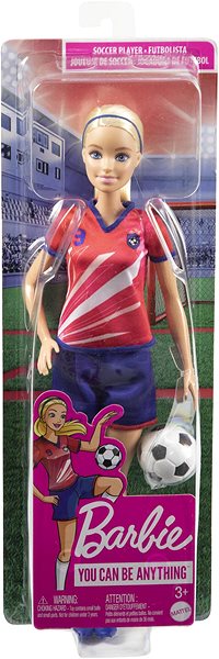 Bábika Barbie Futbalová bábika – Barbie v červenom drese ...