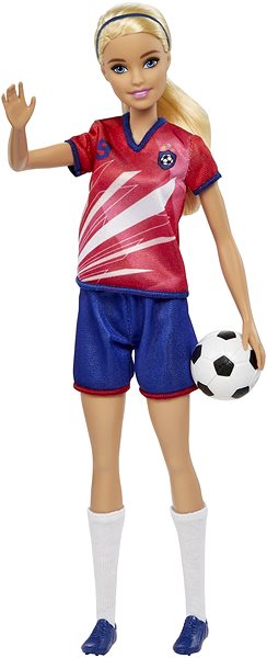Bábika Barbie Futbalová bábika – Barbie v červenom drese ...