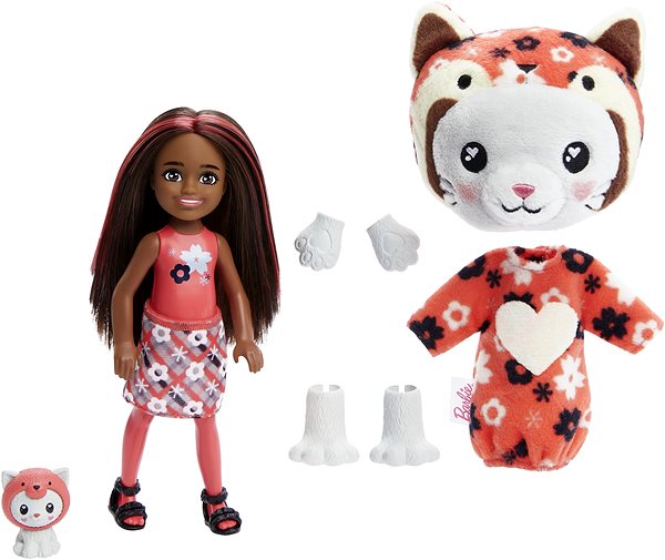 Puppe Barbie Cutie Reveal Chelsea im Kostüm - Kätzchen im roten Pandakostüm ...