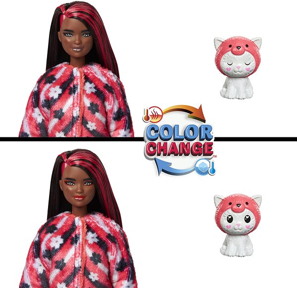 Puppe Barbie Cutie Reveal Barbie im Kostüm - Kätzchen im roten Pandakostüm ...