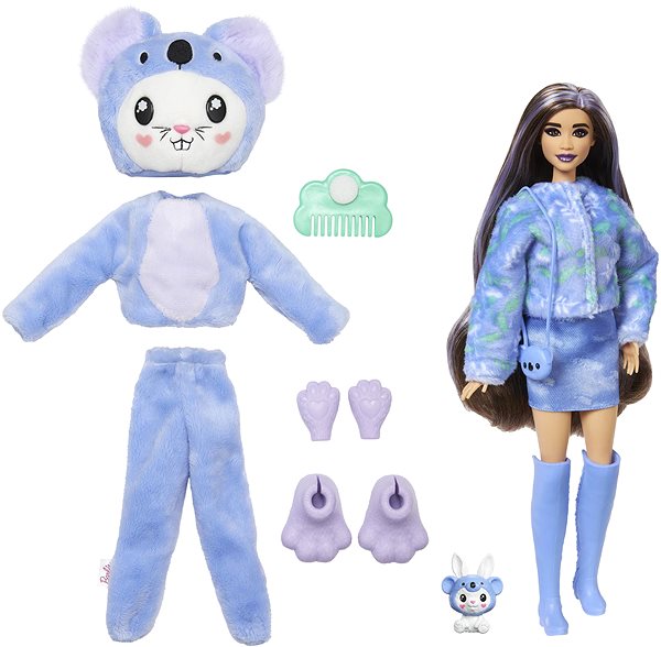 Játékbaba Barbie Cutie Reveal Barbie - Nyuszis lila koala jelmezben ...