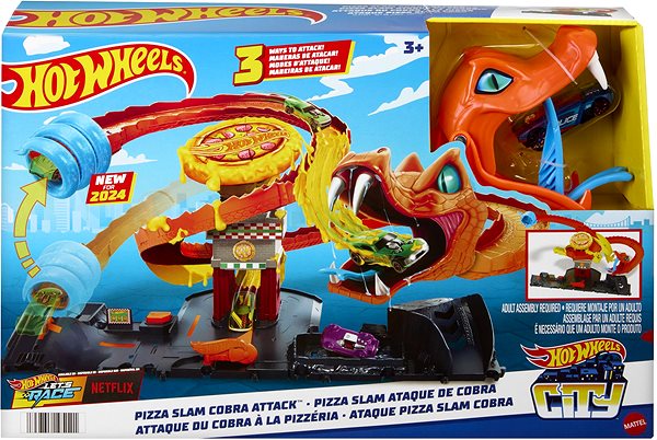 Autópálya játék Hot Wheels City Éhes kobra megtámadja a pizzériát ...