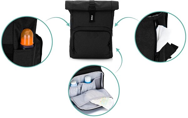 Přebalovací taška Fillikid Přebalovací taška Tokio Black Melange ...