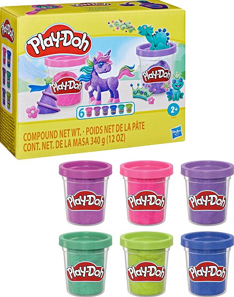 Knete Play-Doh 6 Stück in leuchtenden Farben ...
