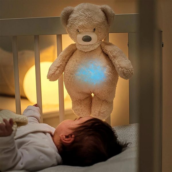 Nattou Sleepy Bear 4in1 Musical Toy with Light and Cry Sensor Pale Brown.