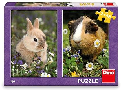Puzzle Dino-Kaninchen und Meerschweinchen 2 × 48 Stück ...
