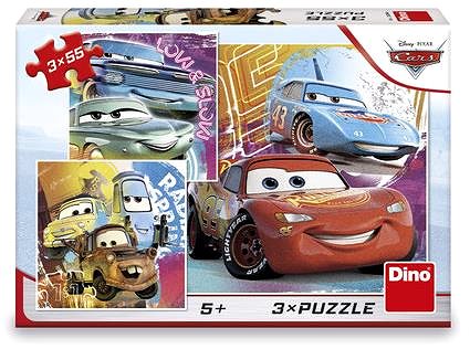 Puzzle Dino Cars: barátok 3 × 55 db ...