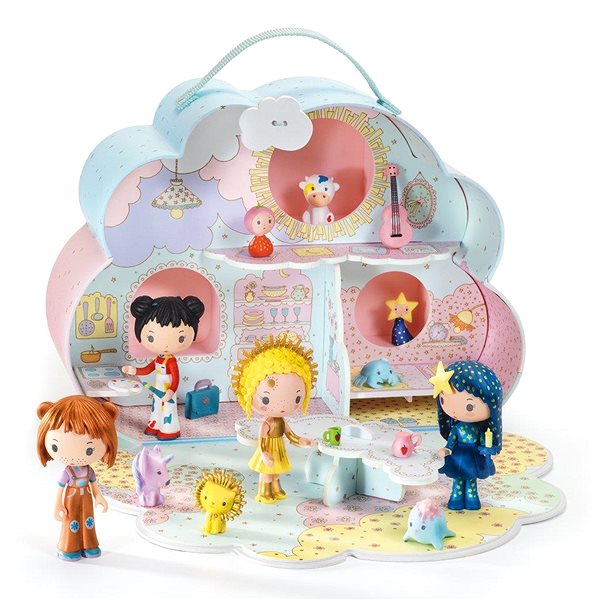 Domček pre bábiky Djeco Tinyly figúrka Sunny a obláčikový domček ...
