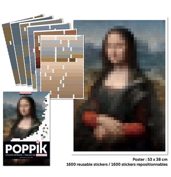 Detské nálepky POPPIK Samolepkový plagát Da Vinci (Mona Lisa) ...