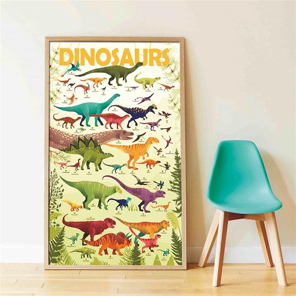 Detské nálepky POPPIK Vzdelávací samolepkový plagát Dinosaury ...