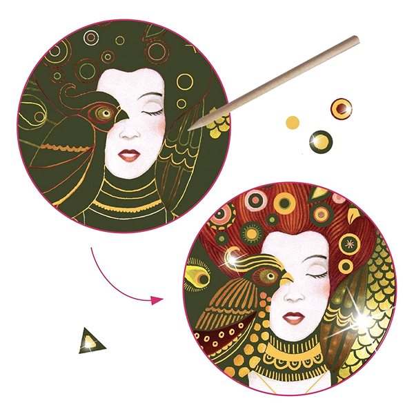 Vyškrabávací obrázky Djeco Inspired by Gustav Klimt bohyně ...
