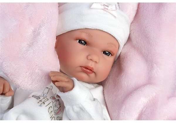Játékbaba Llorens 63598 New Born Baby Girl - valósághű babababa teljesen vinil testtel - 35 cm ...
