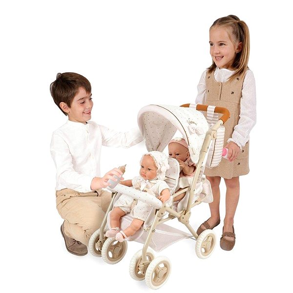 Kočík pre bábiky DeCuevas 90378 Skladací kočík pre dvojčatá bábiky s taškou Verona 2024 – 72 cm ...
