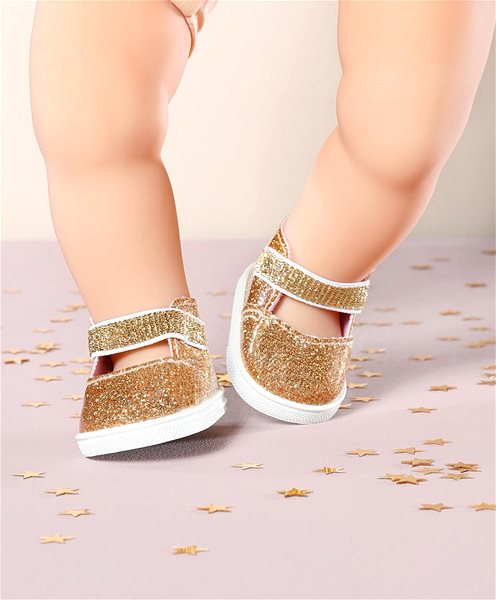 Oblečenie pre bábiky Baby Annabell Zlaté topánočky a vložky do topánok, 43 cm ...