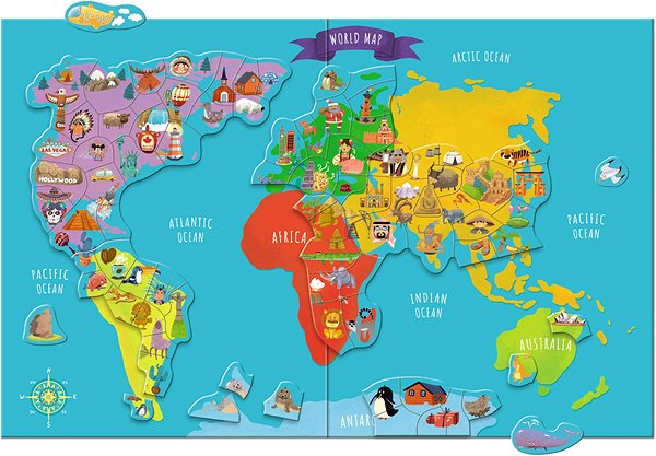 Puzzle Dodo Magnetická hra Mapa sveta ...