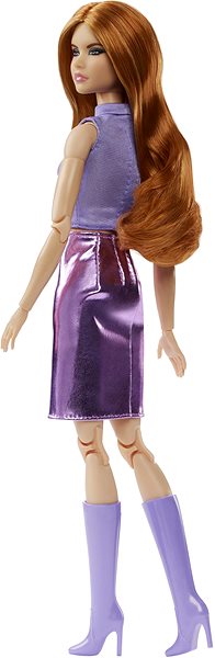 Játékbaba Barbie Looks Vöröske lila ruhában ...