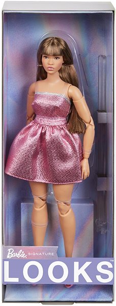 Puppe Barbie Looks Brünette im rosa Minikleid ...