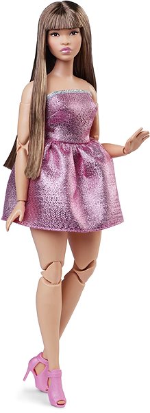 Bábika Barbie Looks Brunetka v ružových mini šatách ...