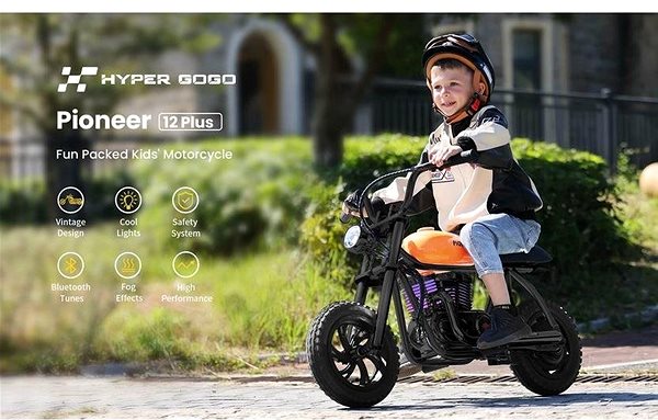 Detská elektrická motorka HYPER GOGO Pioneer 12 Plus detská motorka čierna Lifestyle