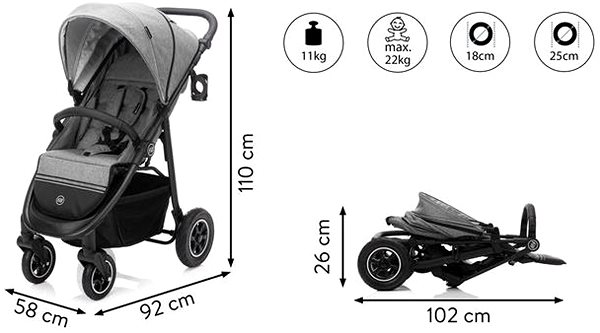 Baby Buggy Fillikid Adventure Air Grey ...