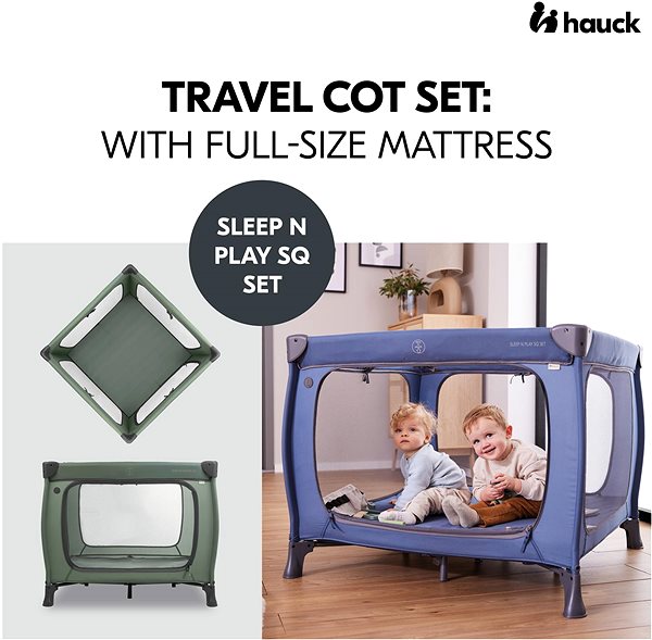 Cestovní postýlka Hauck Ohrádka/Postýlka Sleep N Play SQ Set Dark Green ...