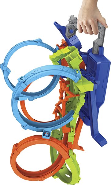 Slot Car Track Hot Wheels Track with 4 loops and English 1:64, motorised accelerator ...