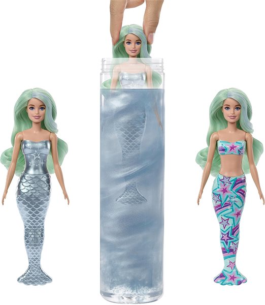 Puppe Barbie Color Reveal Barbie Meerjungfrau mit Zubehör und 6 Überraschungen ...