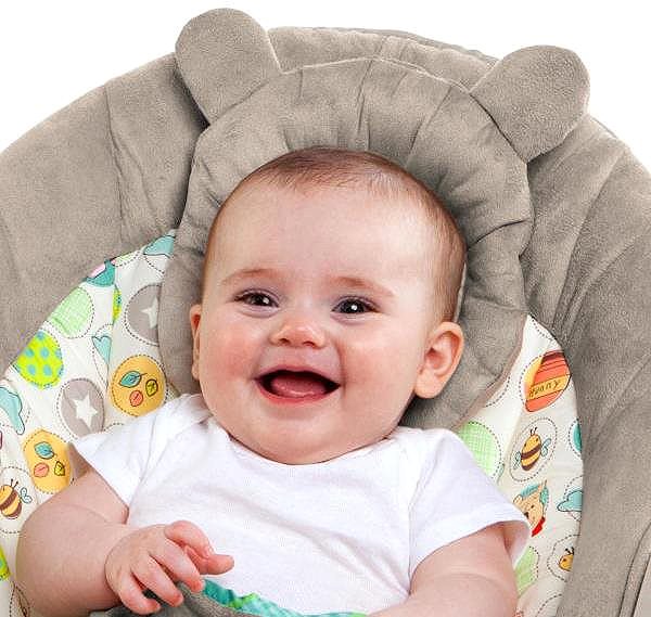 Baby Rocker Bright Starts Vibrating Lounger with Winnie the Pooh Dots & Hunny tune ...