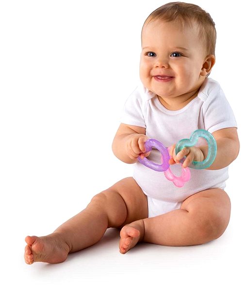 Bright Starts Water filled PiP Teether 3 shapes .