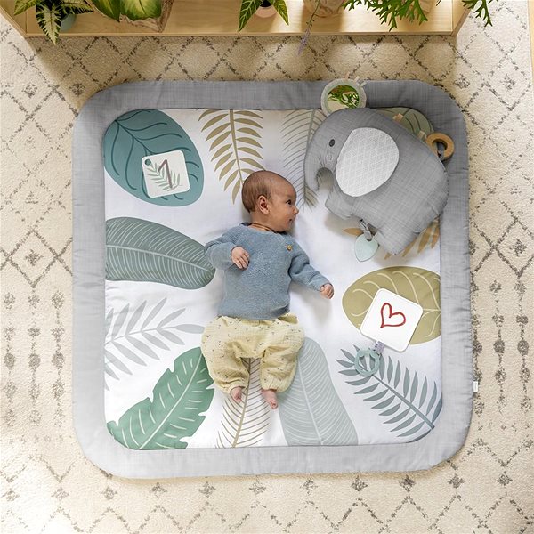 Ingenuity Sprout Spot play mat with pillow and milestone cards.