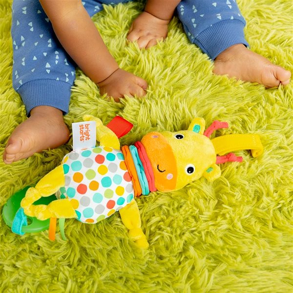 Bright Starts Play & Boogie Giraffe stroller toy with melody on the C Ring Pull .