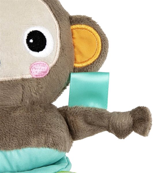 Bright Starts Play & Boogie monkey stroller toy with melody on the C ring Pull .