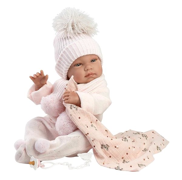 Játékbaba Llorens 84338 New Born kislány - élethű játékbaba teljes vinyl testtel - 43 cm ...