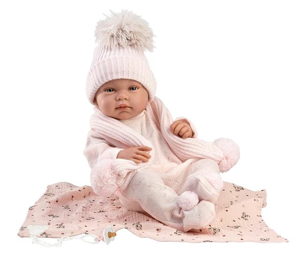 Bábika Llorens 84338 New Born dievčatko – reálna bábika s celovinylovým telom – 43 cm ...