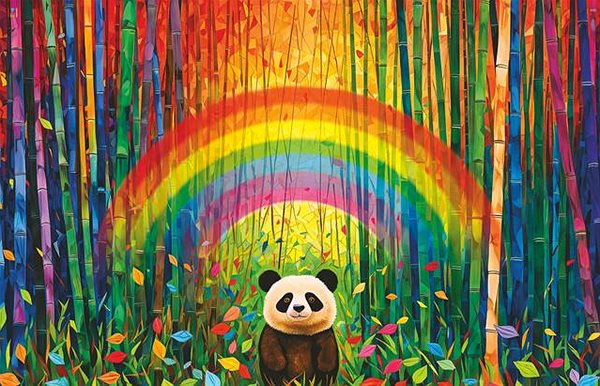 Puzzle Ravensburger 120013228 Panda a duha ...