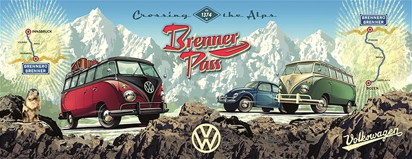 Puzzle Ravensburger 120004431 Cez Alpy s VW  Panoráma ...